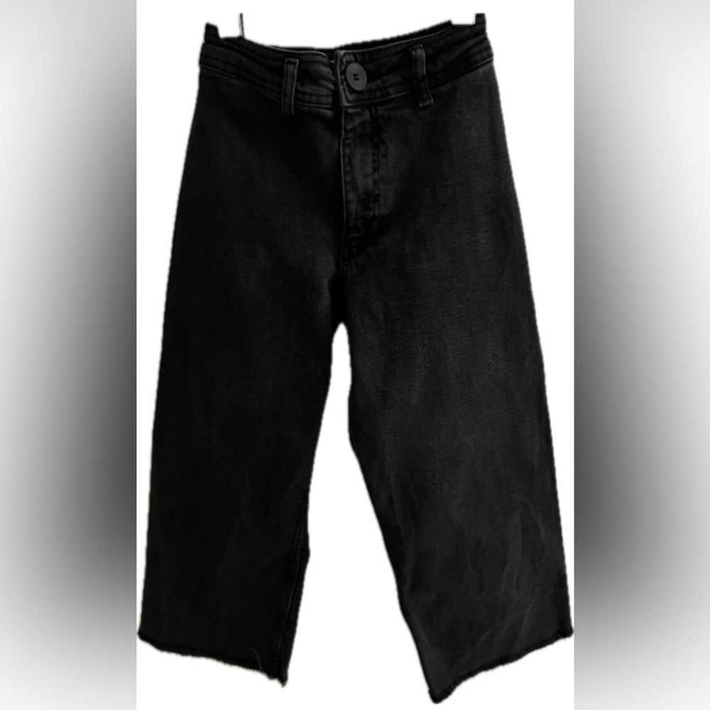 Zara girls black wide leg jeans